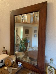 Vintage Solid Oak Wood Framed Mirror, Home Decor