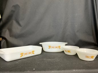 Vintage Anchor Hocking, Fire-King, Milk Glass Serving Dishes, QTY 4
