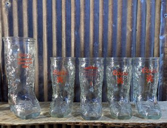Vintage Coors Boot Glasses, QTY 5