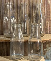Vintage Glass Milk Jars, One Quart (3) & One Pint