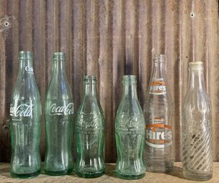 Vintage Soda Bottles, Coca-Cola, Hires Root Beer, & Stoecker