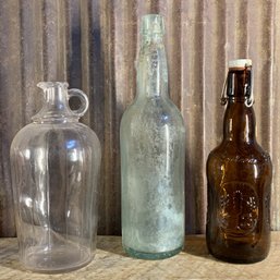 Vintage Collectible Glass Bottles, QTY 3