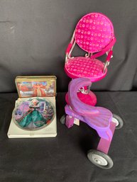 Vintage Doll Styling Chair, Tricycle, & Barbie Items