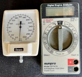 Vintage Sears Sphygmomometer & Sunpro Digital Engine Analyzer