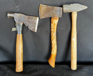 Vintage Axe & Hammer, Set Of 3