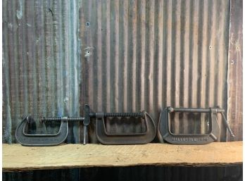 Vintage Large 'C' Clamp (s) Heavy Steel - QTY 3