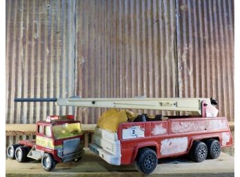 Tonka Ladder/Fire Truck & Nylint Fire Dept. Semi