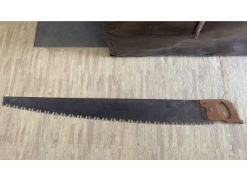 Antique Lumberjack Saw, Wood Handle (Picture)