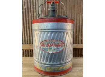 Vintage 5 Gallon Gas Jug, No. 125, Old Ironsides