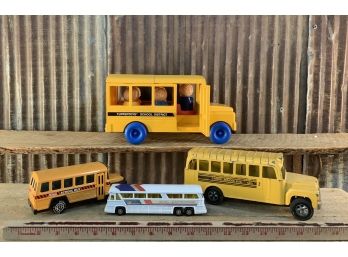 Vintage Lot Of Buses, Buddy L, Gabriel, & Corgi Junior
