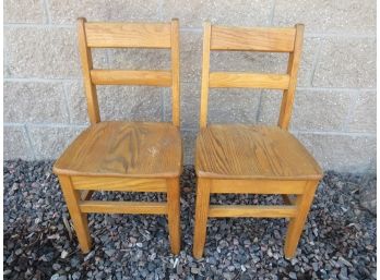 Antique Wooden Children's Chairs, Set Of 2, Wooden Chairs