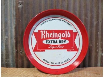 Rheingold Extra Dry Lager Beer Metal Serving Tray