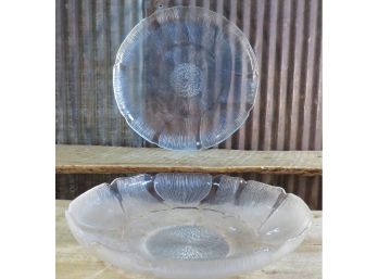 Serving Platters, Clear Glass - QTY 2