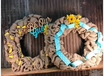 Burlap Welcome Wreath (s) - Beautifully Made DIY Piece - QTY 2