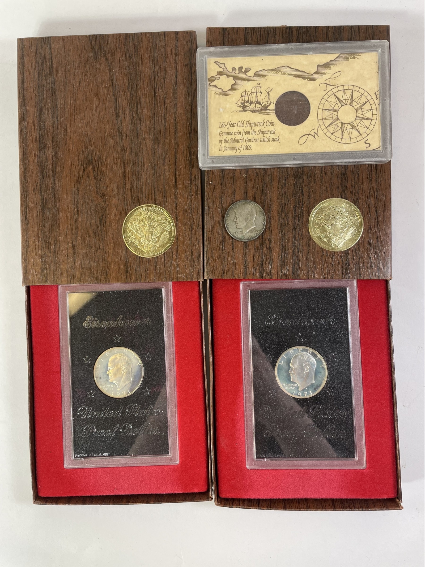 Eisenhower Proof Silver Dollars, Admiral Gardner Shipwreck Coin #1039 ...