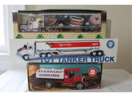 Exon Toy Tank And Dunkin Trucks