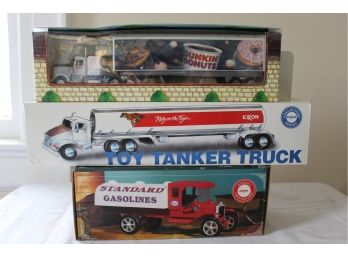 Exon Toy Tank And Dunkin Trucks