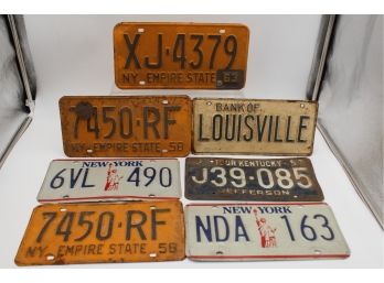7 Vintage License Plates