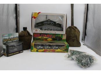 Military Toys Shovel Canteen And Train Accessory