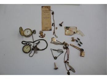 Lot Of Miscellaneous Of Watch And Tie Clips AS IS