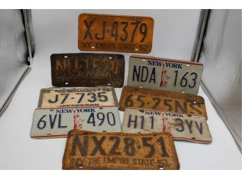 8 Vintage Licenses Plates