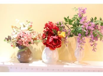 3 Vases With Flowers