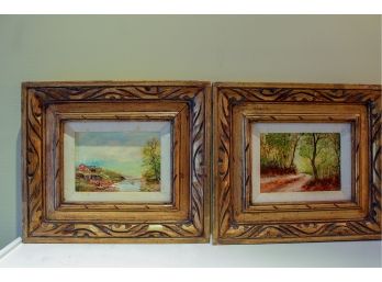 Pair Of Small Oil Paintings