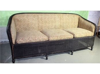 Antique Black/Brownish Wicker Sofa
