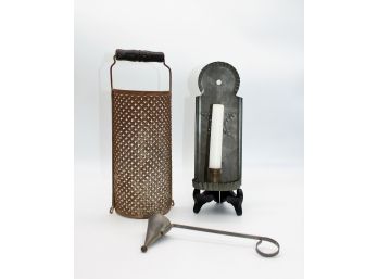 12' Grater & 8' Snuffer  & 9 1/2' Candle Holder