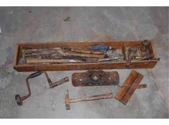 Old Vintage Tool Lot In Crate