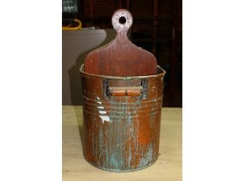 Antique Cooper & Wood Bucket 21 1/2'H X 12 1/2'w
