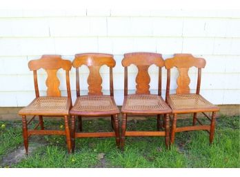 4 Birdseye Maple Antique Chairs