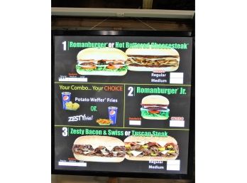 Romanburger Lighted Sign 25 X 25