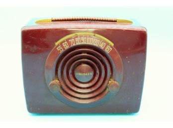 Vintage Crosley Radio Burgundy 10 H X 8 W