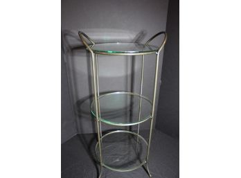 Small Tiered Table With Glass Shelves