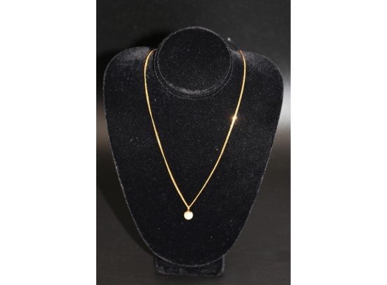14k Gold Necklace With Pearl