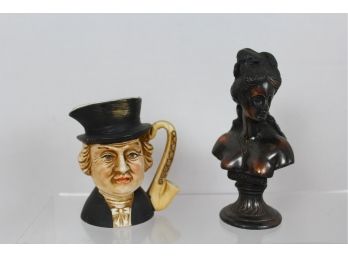 Decorative Bust 6' Metal And 4' Cup