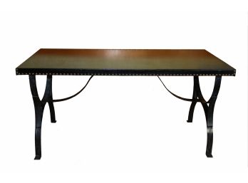 Beautiful Custom Made Leather Top Table See Details LOCAL AVAILABLE MOVER