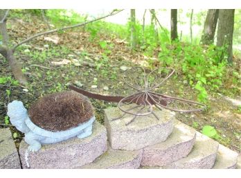 Turtle Foot Scraper & Butterfly Garden Art