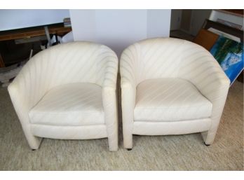 Pair Of Classic Galleries Club Chairs  27'H X 28'W