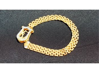 14k Gold Buckle Bracelet With Diamonds