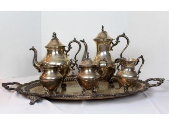 Heavy Silver Plate Tea Set  See Details