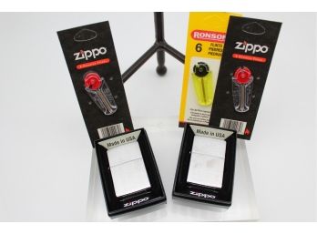 Zippos In Box With Flints