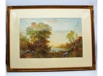 1930's F.D. Livermore  Watercolor Landscape