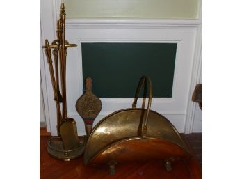Brass Fireplace Tools With Working Bellows