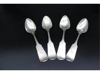 4 Theodore Evans & Co 1855 - 1865 Silver Serving Spoon