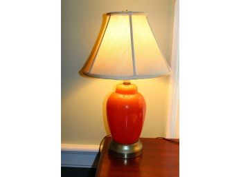 Lovely Orange Colored Lamp With Shade