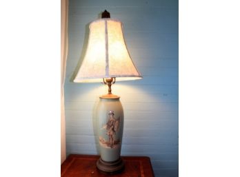 Nice Old Lamp 27'H With Shade