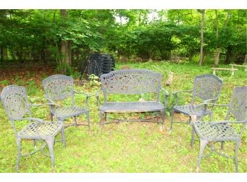 5 Piece Iron Settee With Chairs