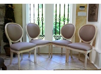 Set Of 4  Handsome Upholstered Chairs